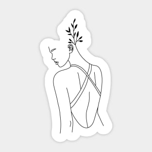 Fashion Goddess Fern in hair Sticker